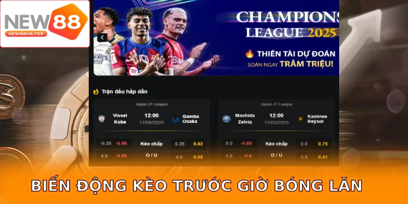 bien dong keo truoc gio bong lan new88