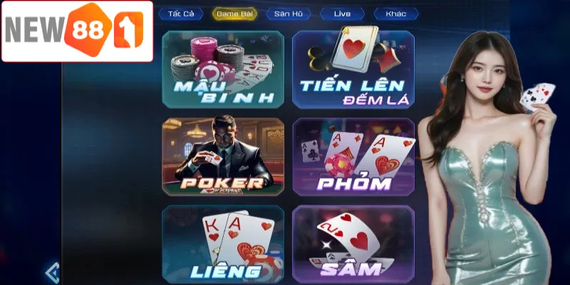 Game bài - Thể loại trò chơi ăn khách tại New88