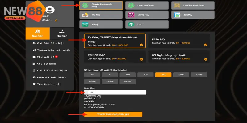 Xác minh tuổi sẽ được NEW88 thực hiện khi người chơi giao dịch nạp rút tiền